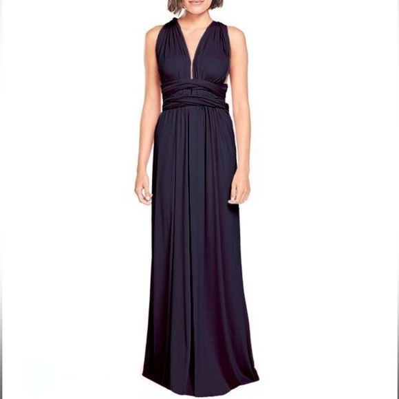 Bari Jay Infinity Lux Bridesmaid Dress Navy - Picture 2 of 13